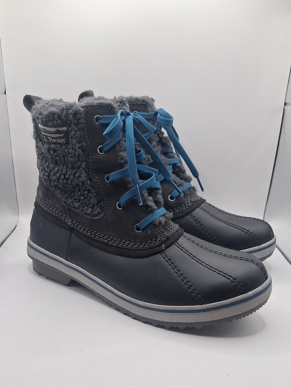 L.L. Bean Rangeley Pac Boots Ankle Insulated Waterproof Black Gray